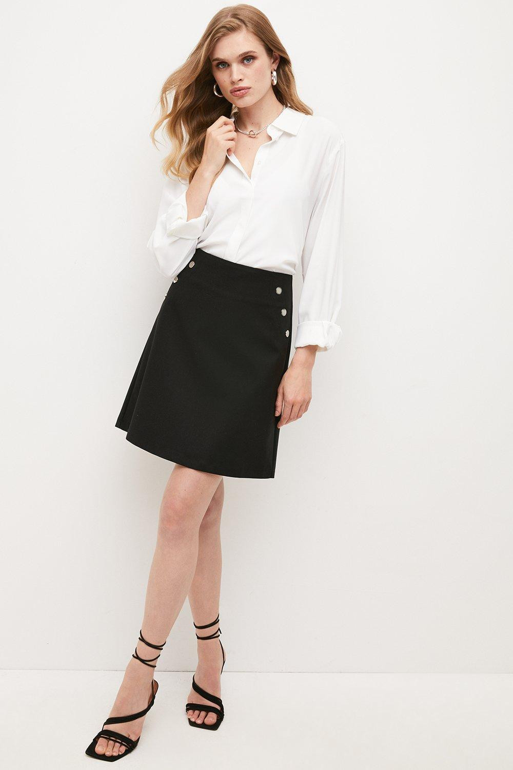 Essential Techno Woven Skirt | Karen Millen UK + IE + DE + NL
