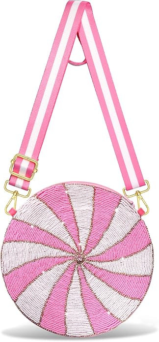 Candy Purse for Women Beaded Candy Cane Lollipop Crossbody Shoulder Bag Candy Costume Outfits Chr... | Amazon (US)