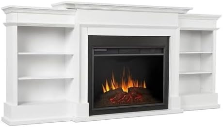 Bowery Hill 92" W Modern Wood Electric Fireplace TV Stand with Mantel & Remote Control, 6-Feet Po... | Amazon (US)