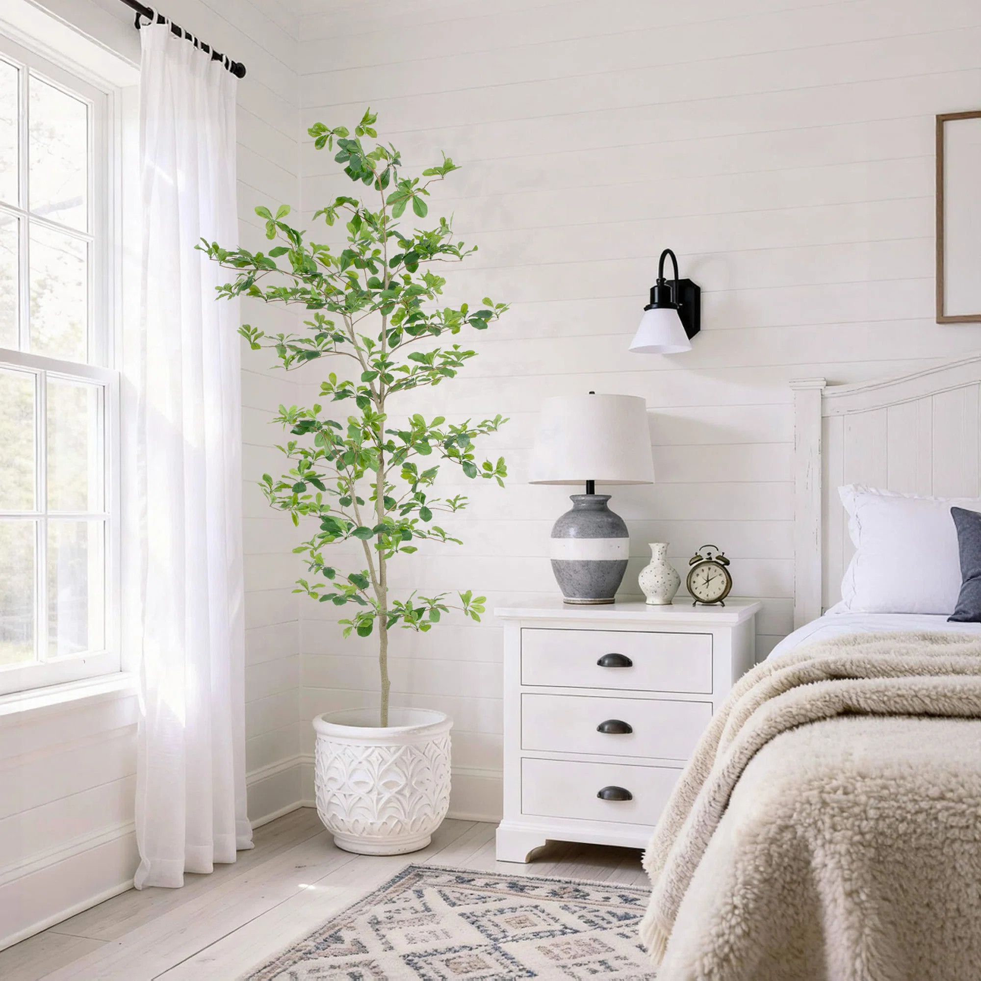 7ft Black Olive Tree with Realistic Leaves & Trunks for Home Office Patio Porch Room Decor | Wayfair North America