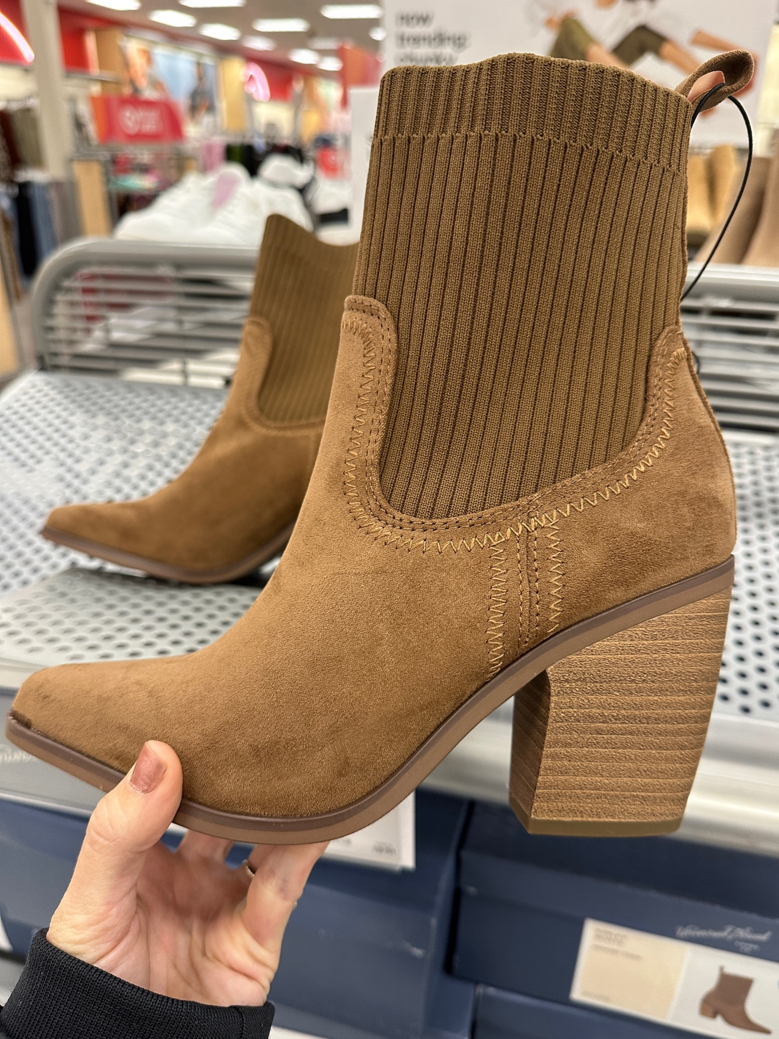 Target fall boots are SO cute this season! Love these pointed toe ankle boots with stretchy fabric shaft & block heel. Come in black and brown. Ankle boots. Fall booties. Western boots. Fall outfits. Mom style. 

#LTKSeasonal #LTKfindsunder50 #LTKshoecrush