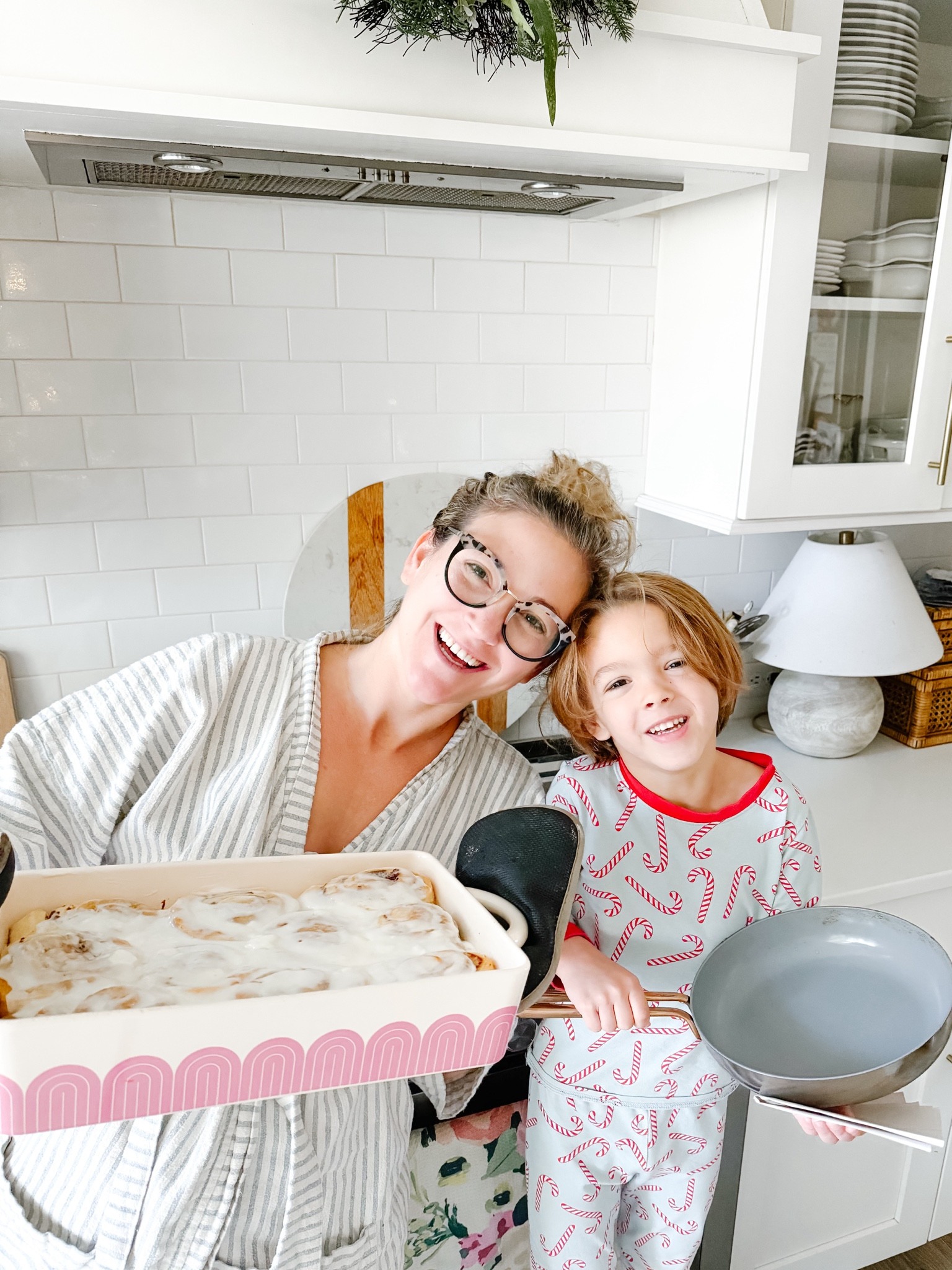 Cutest bakeware ever @GreatJones! Also love this small fry pan from them too! We made the best cinnamon rolls using them! Recipe below

Rolls 
-place 2 cans big cinnamon rolls in prepared baking dish 
-pour 1 cup heavy whipping cream in between rolls 
-melt  1 stick unsalted butter &
- 1 cup brown sugar over medium heat then pour over cinnamon rolls 
-bake at 350 for 30 min


Icing 
- combine the 2 containers of icing that come with the cinnamon rolls with 2 oz cream cheese, 2 tbs butter, pinch of salt, 1/2 cup powdered sugar and 2-3 tsp milk 

#LTKHoliday #LTKhome #LTKfindsunder100