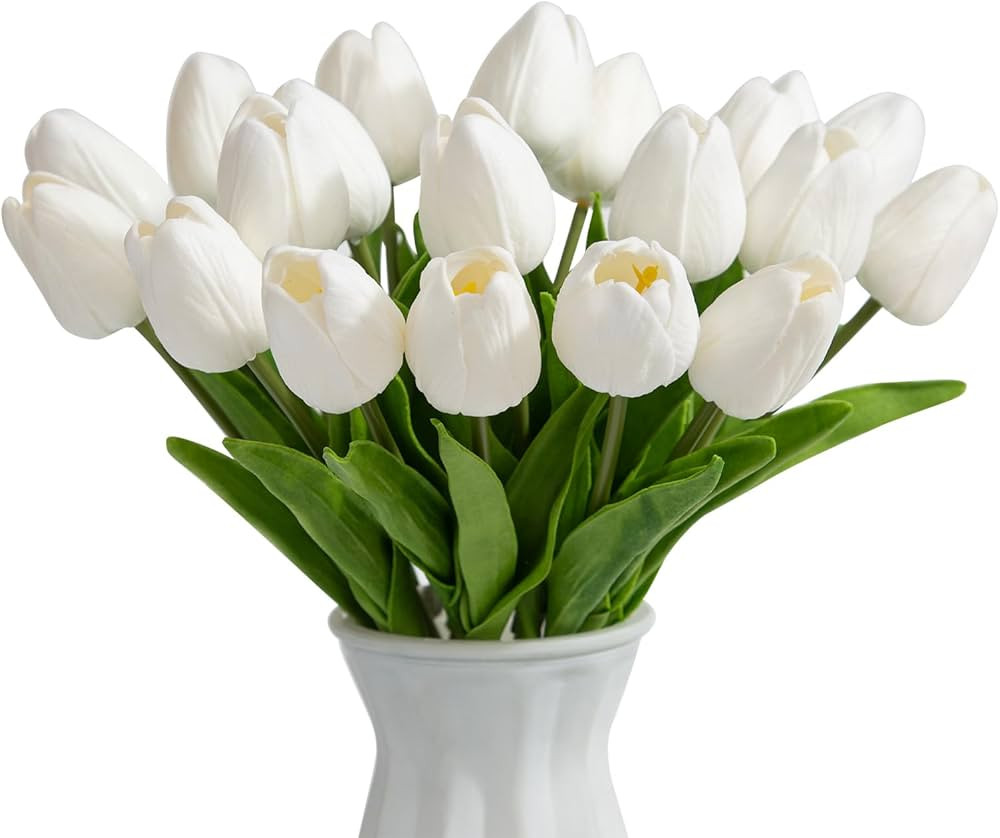 20pcs Tulips Artificial Flowers Real Touch Fake Tulips Flowers for Mother's Day Easter Valentine... | Amazon (CA)