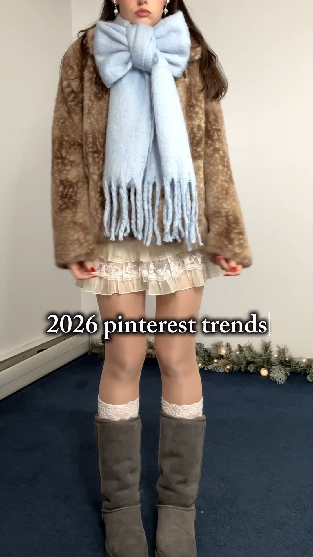 Are there any Pinterest predicts trends that you’re excited for for 2026? 

I’m calling it, tall Uggs are coming back - if not next year definitely by 2027/28

I really hope they’re right about cool blue bc it would match my carpet💀🩵

🤎 lace skirt: Cider (code: WELLERMEGS15) 

🤎 deer jacket: Hollister 

🤎 top: American Eagle

#LTKGiftGuide #LTKgrwm #LTKHoliday