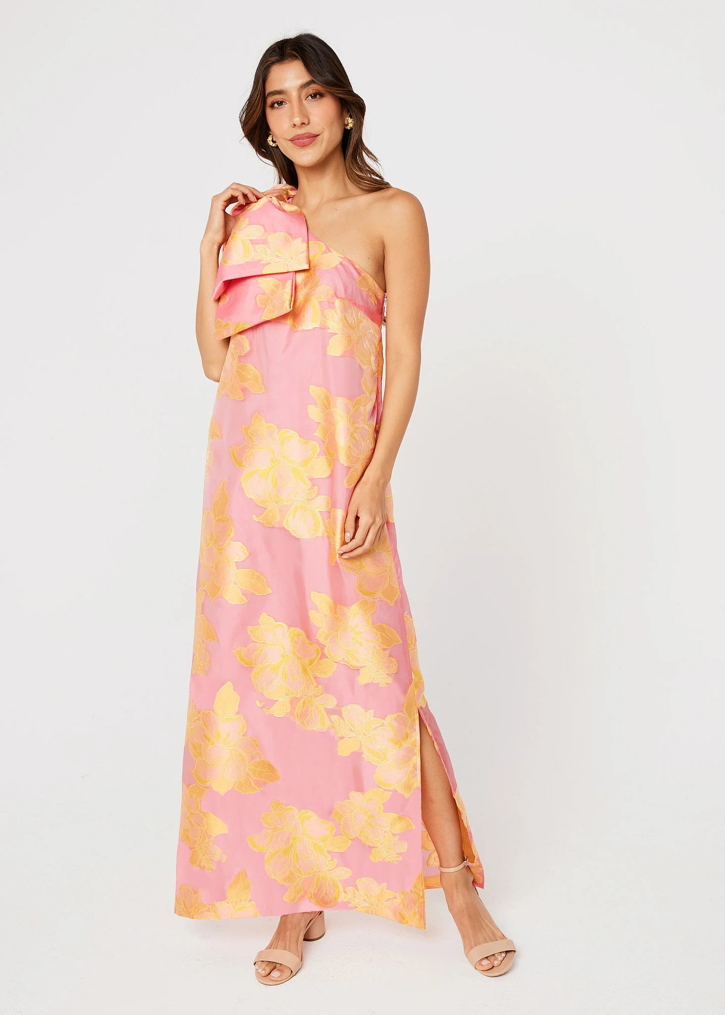 Cassie Gown Sorbet Peony Organza | Abbey Glass