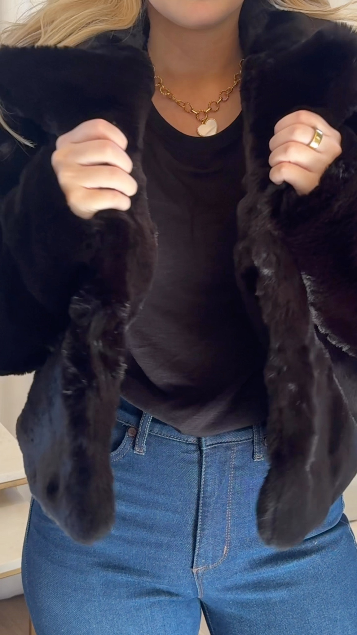 #WalmartPartner
@WalmartStyle
@SofiaVergara
#WalmartStyle
@WalmartFashion

Pairing a simple fur coat into an elegant look can truly be this easy! For the first outfit, I paired a chic black fur coat with a simple top and flare jeans, then finished the look with a festive kitten heel. The second look features a gorgeous beige coat paired with a white top, the same flattering flare jeans, and those wonderful festive kitten heels. I paired both outfits with the most stunning jewelry that is amazing quality!! This jewelry is ensured to  elevate every outfit!!🤎🤎

#LTKGiftGuide #LTKHoliday #LTKSeasonal