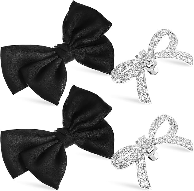 GALPADA Bow Shoe Clips: Satin And Rhinestone Shoe Clips - Elegant Shoe Jewelry Clips - Removable ... | Amazon (US)
