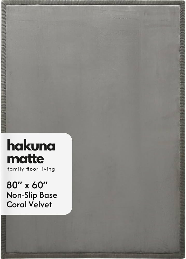 Hakuna Matte CloudSoft Baby Play Mat 60"x80" - Non-Slip Foam Rug, Dark Gray | Amazon (US)