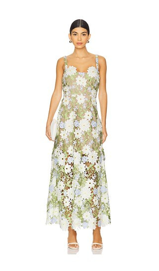 ELLIATT Flora Midi Dress in Green. - size M | Revolve Clothing (Global)