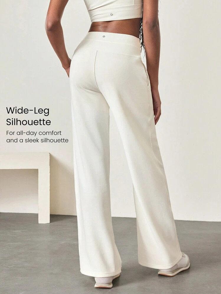 GLOWMODE Modal Soft Comfy Squat-Proof Wide Leg Pants With Side Pockets Daily Casual Fall Winter | SHEIN