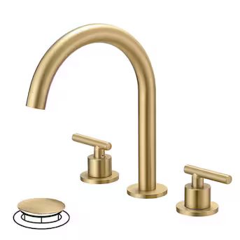 BWE A-916441 Bathroom Sink Faucet Brushed Gold Widespread 2-Handle Bathroom Sink Faucet with Drai... | Lowe's