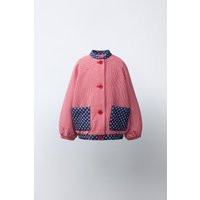 Zara - Gingham And Floral Bomber Jacket - White / Red - 1½ Years (33,9 Inches) - Kids | Zara US