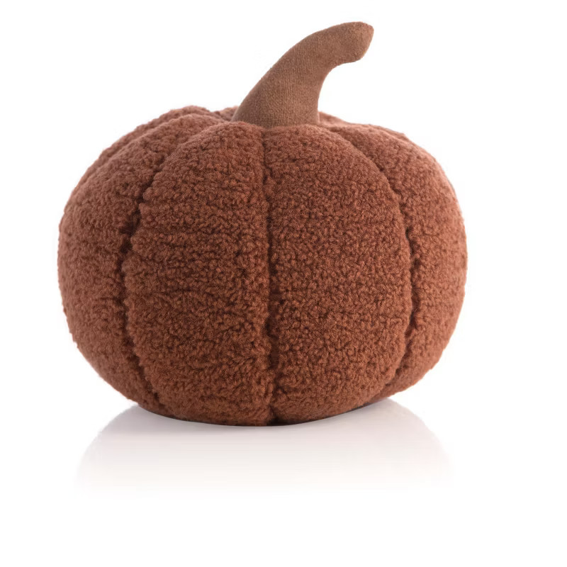 Shiraleah Small Orange Sherpa Pumpkin Pillow | Target