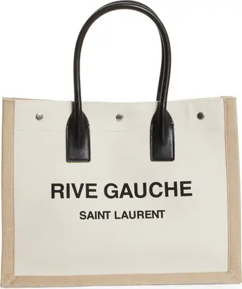 Rive Gauche Logo Canvas Tote | Nordstrom