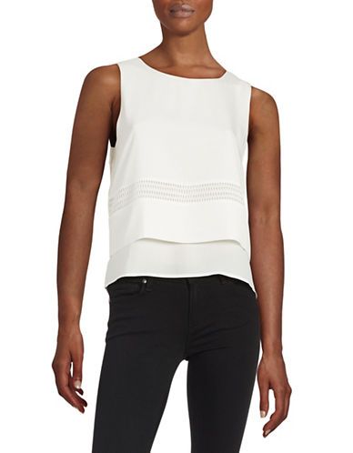 IVANKA TRUMP Tiered Crepe Top | Lord & Taylor