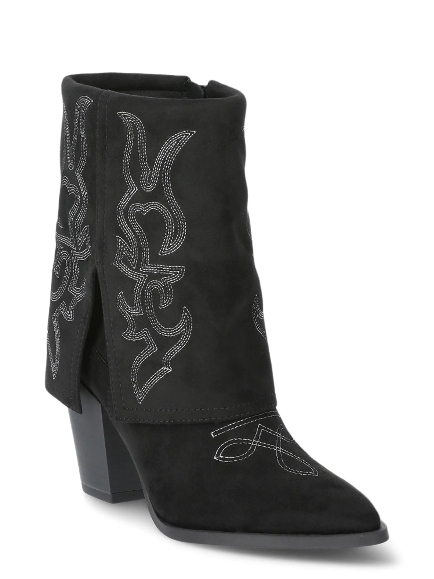 No Boundaries Women's Fold Over Western Boots | Walmart (US)