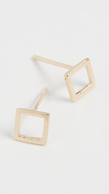 14k Gold Mini Square Studs | Shopbop