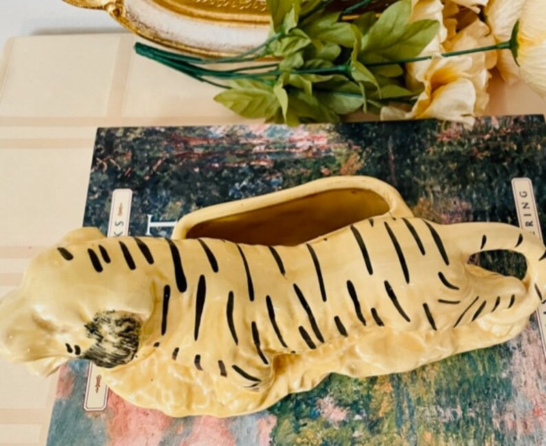 Yellow Tiger Planter Yellow Tiger Figurine Mid Century Modern - Etsy | Etsy (US)