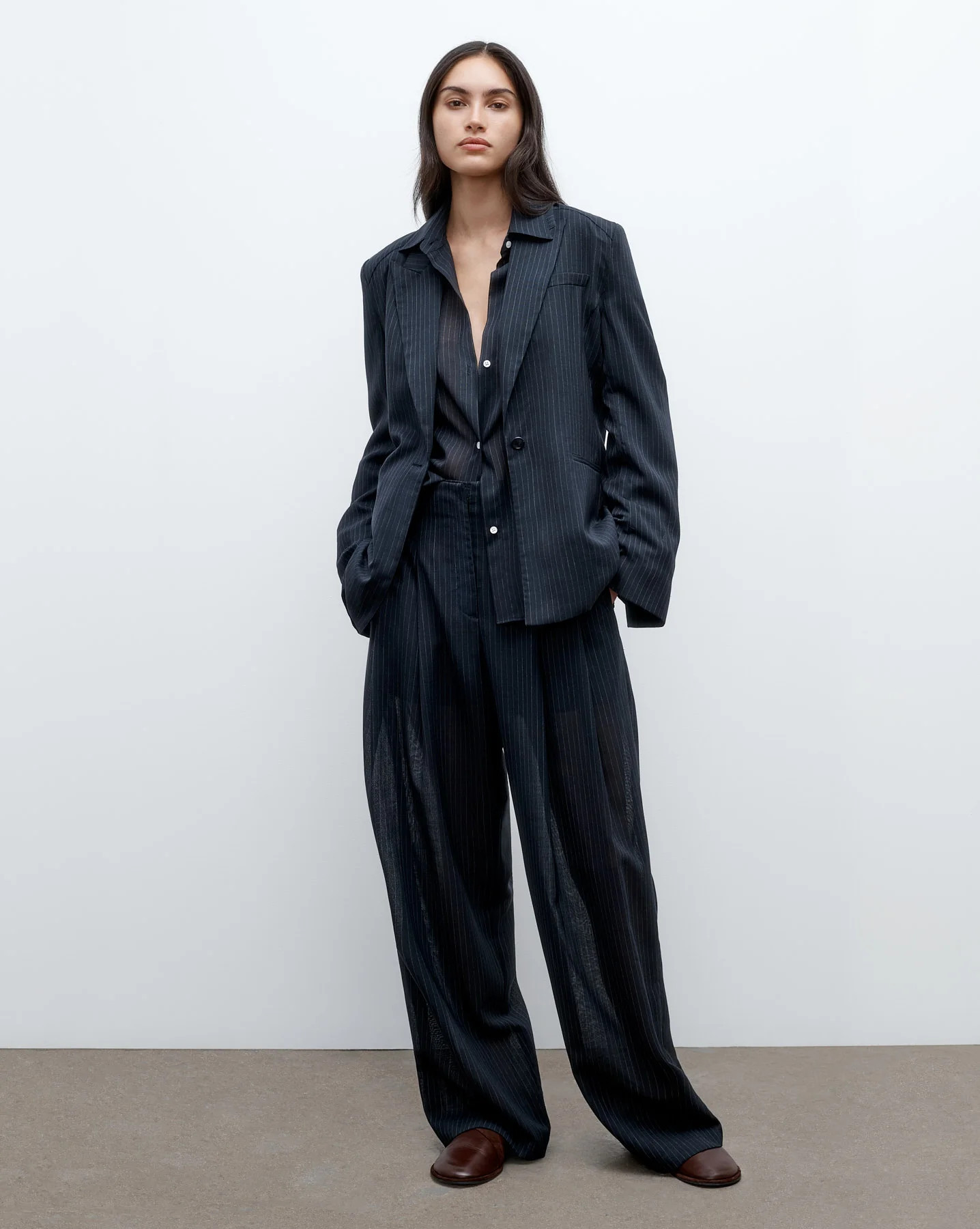 Unlined Husband Blazer in Wool Voile | TWP