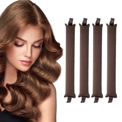 Unique Bargains Heatless Hair Curler Brown 4Pcs | Target