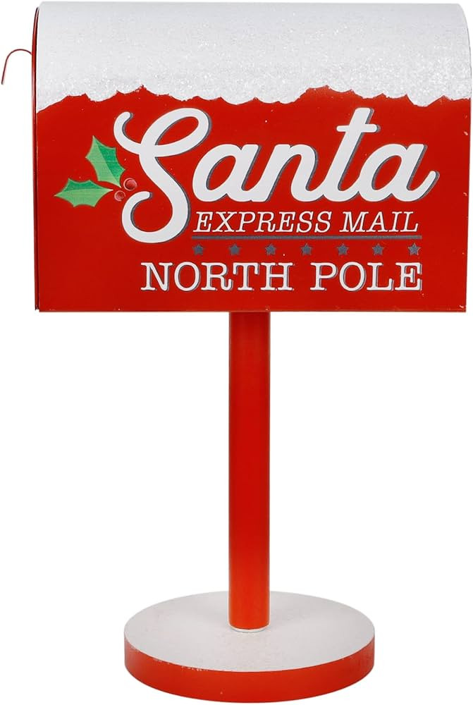 Christmas Decorations Santa Mailbox, 15.5" H x 9.5" W Express Mail to North Pole Metal Letter Box... | Amazon (US)