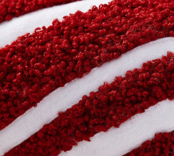 Cozy Teddy Peppermint Twist Candy Shaped Pillow | Pottery Barn (US)