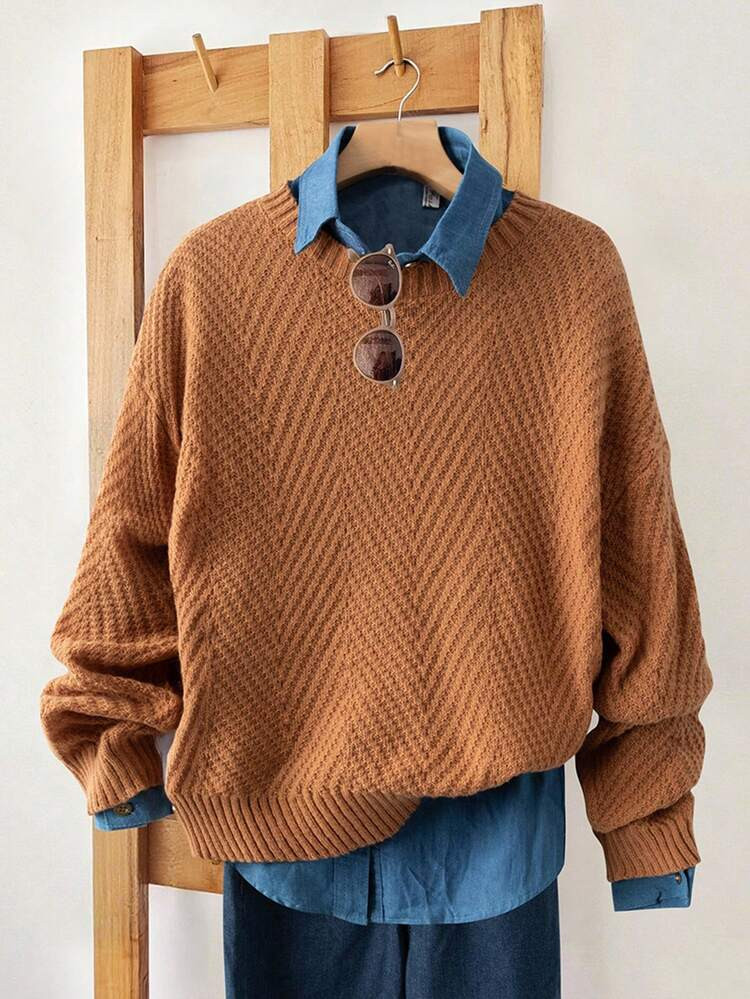 GlowEve Women's Casual Solid Color Drop Shoulder Sweater, Autumn/Winter | SHEIN