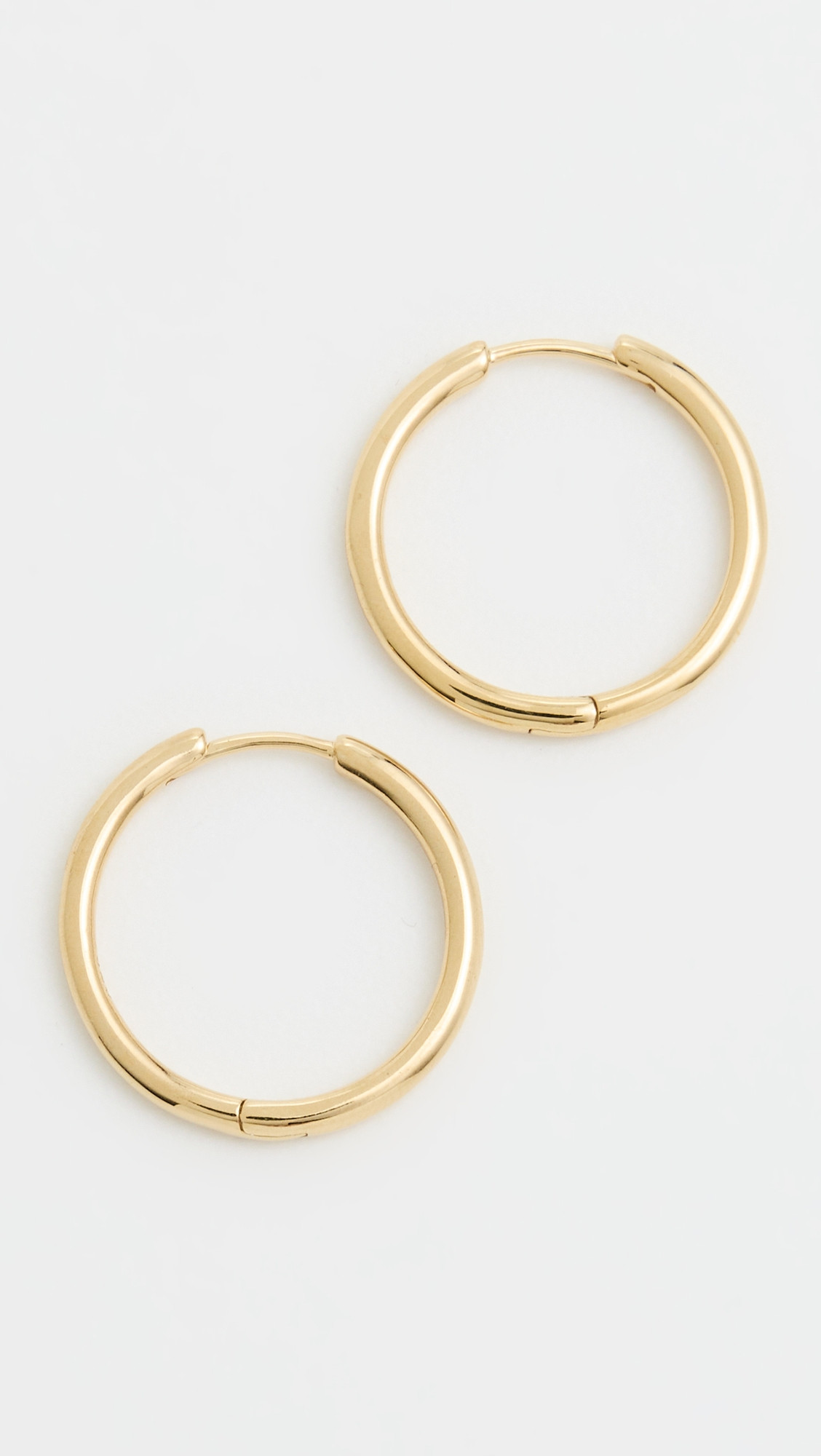 Madewell Demi Skinny Medium Hoop Earrings 14K Gold One Size | Shopbop