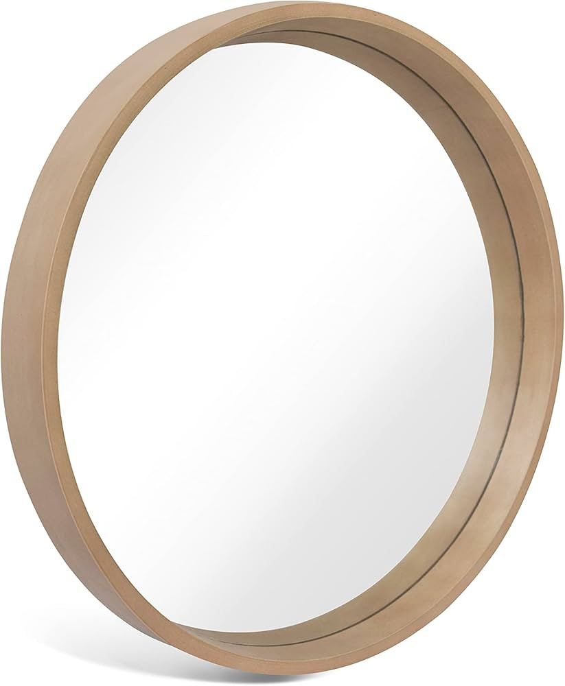 WallBeyond Round Wood Mirror 24 inch Circle Wall Mirror for Bathroom Round Wall Mirror for Wall D... | Amazon (US)