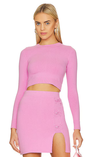 Peachskin Long Sleeve Crop Crew in Sweet Pink | Revolve Clothing (Global)