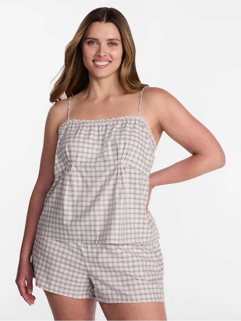 Joyspun Women's Woven Poplin Sleep Cami Top, Sizes XS-3X | Walmart (US)