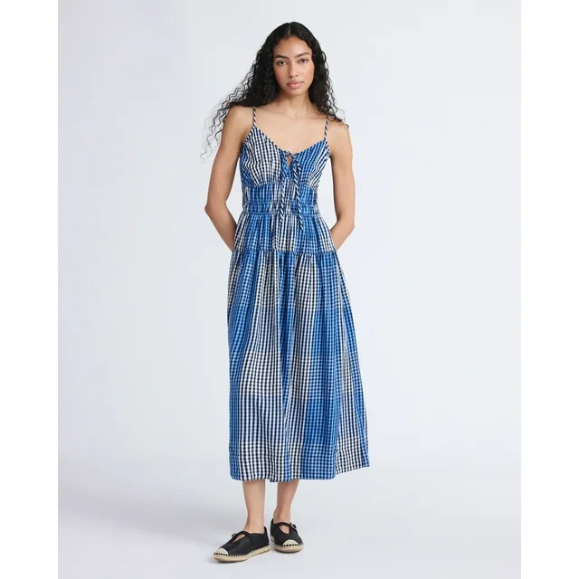 Free Assembly Women's and Women's Plus Smocked Cotton Maxi Dress, Sizes XS-4X | Walmart (US)