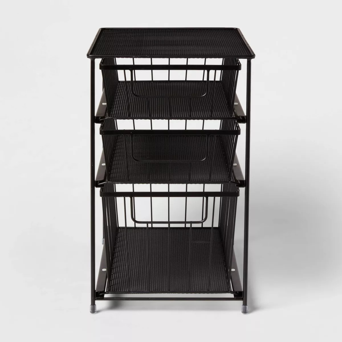 3 Tier Drawer Organizer Matte Black - Brightroom™: Steel Under Sink Storage, Stackable Utility ... | Target