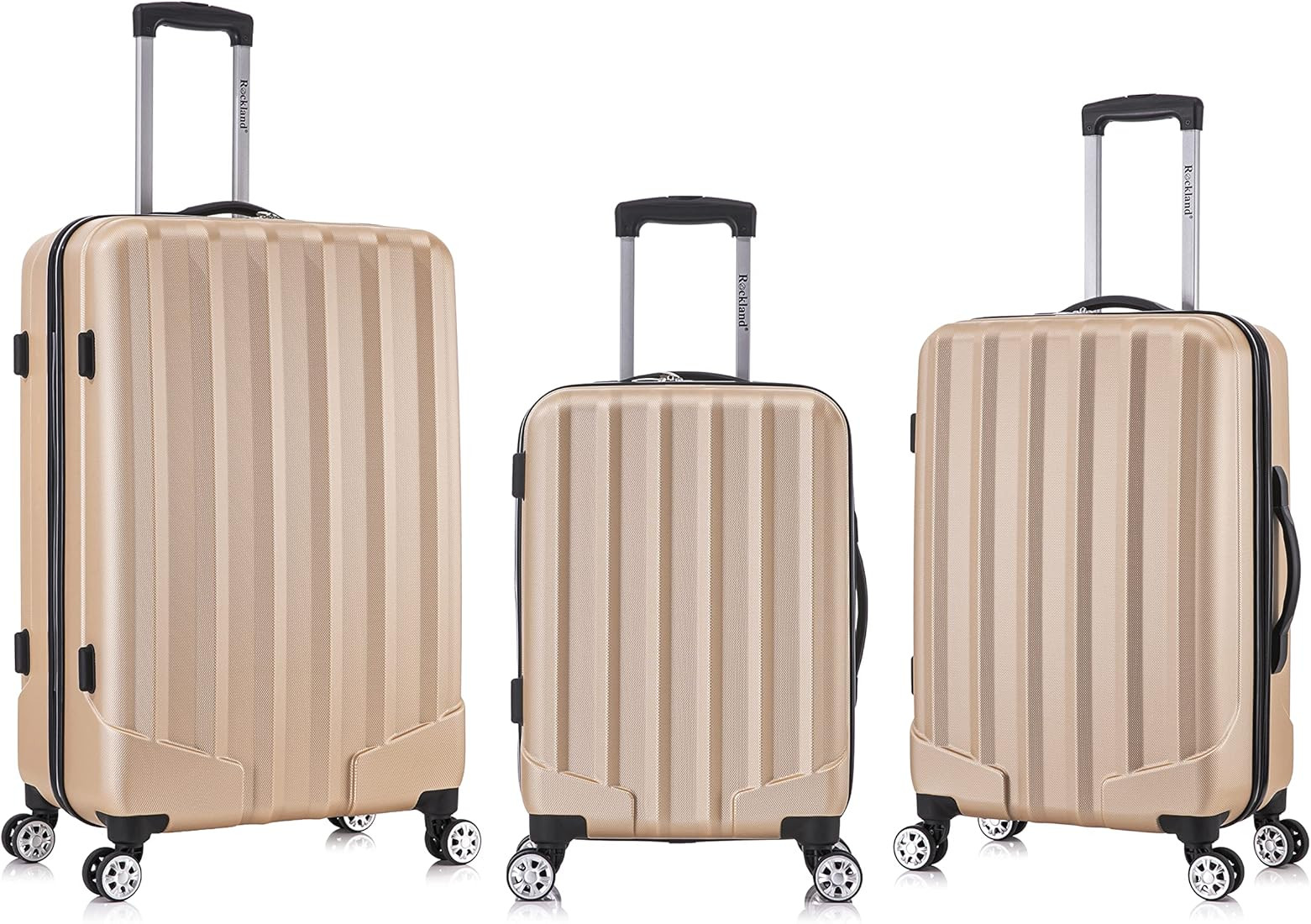 Rockland Santa Monica Hardside Spinner Wheel Luggage, Champagne, 19", 24", 28" | Amazon (US)