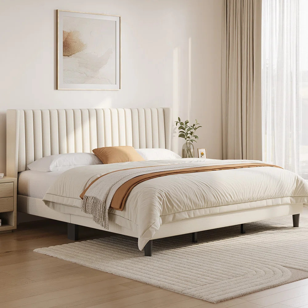 Upholstered Bed Frame with Wing Side | Wayfair North America