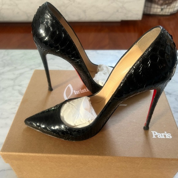 Christian louboutin black python so kate heels size 38.5 | Poshmark