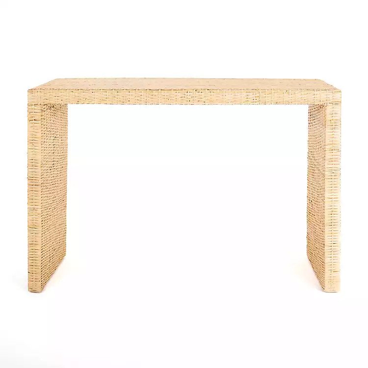 Natural Woven Rattan Console Table | Kirkland's Home