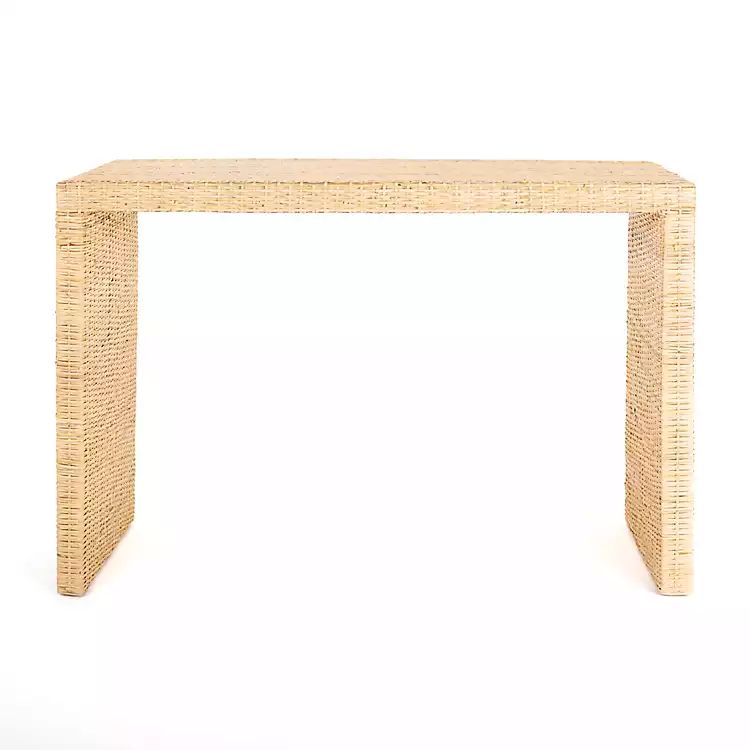 New! Natural Woven Rattan Console Table | Kirkland's Home