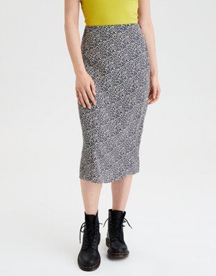 AE Animal Print Midi Skirt | American Eagle Outfitters (US & CA)