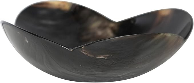 Creative Co-Op Horn Flower Shaped, Black Decorative Bowl | Amazon (US)