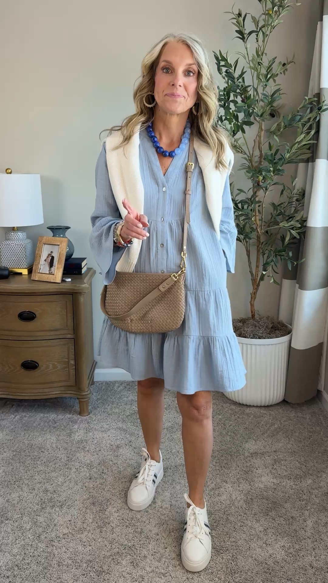 It doesn’t get any better than this gauze dress from @Quince. Wearing XS. The perfect Spring/summer dress especially if you’re looking for arm cover  