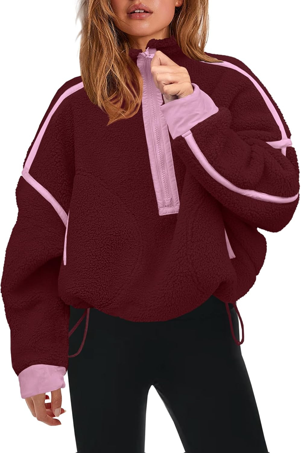 Panadila Womens Half Zip Fleece Pullover Sherpa Jacket | Amazon (US)