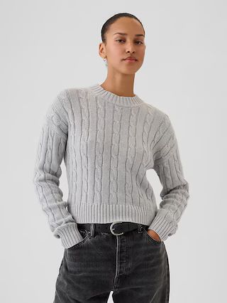 Cable-Knit Cropped Sweater | Gap (US)