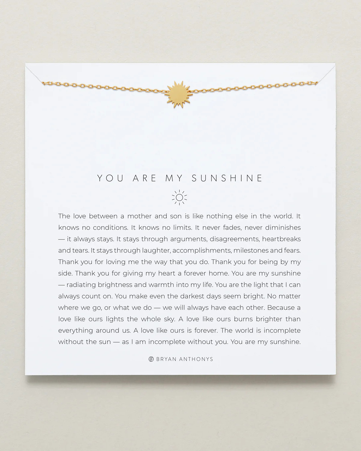You Are My Sunshine Icon Necklace | Bryan Anthonys | Bryan Anthonys