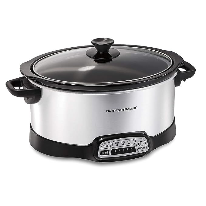 Hamilton Beach Slow Cooker Crock with Touch Pad and Flexible Easy Programming Options, 7 Quart Di... | Amazon (US)
