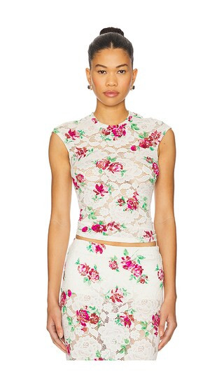 Nina Crochet Lace Top in Romance Rose | Revolve Clothing (Global)