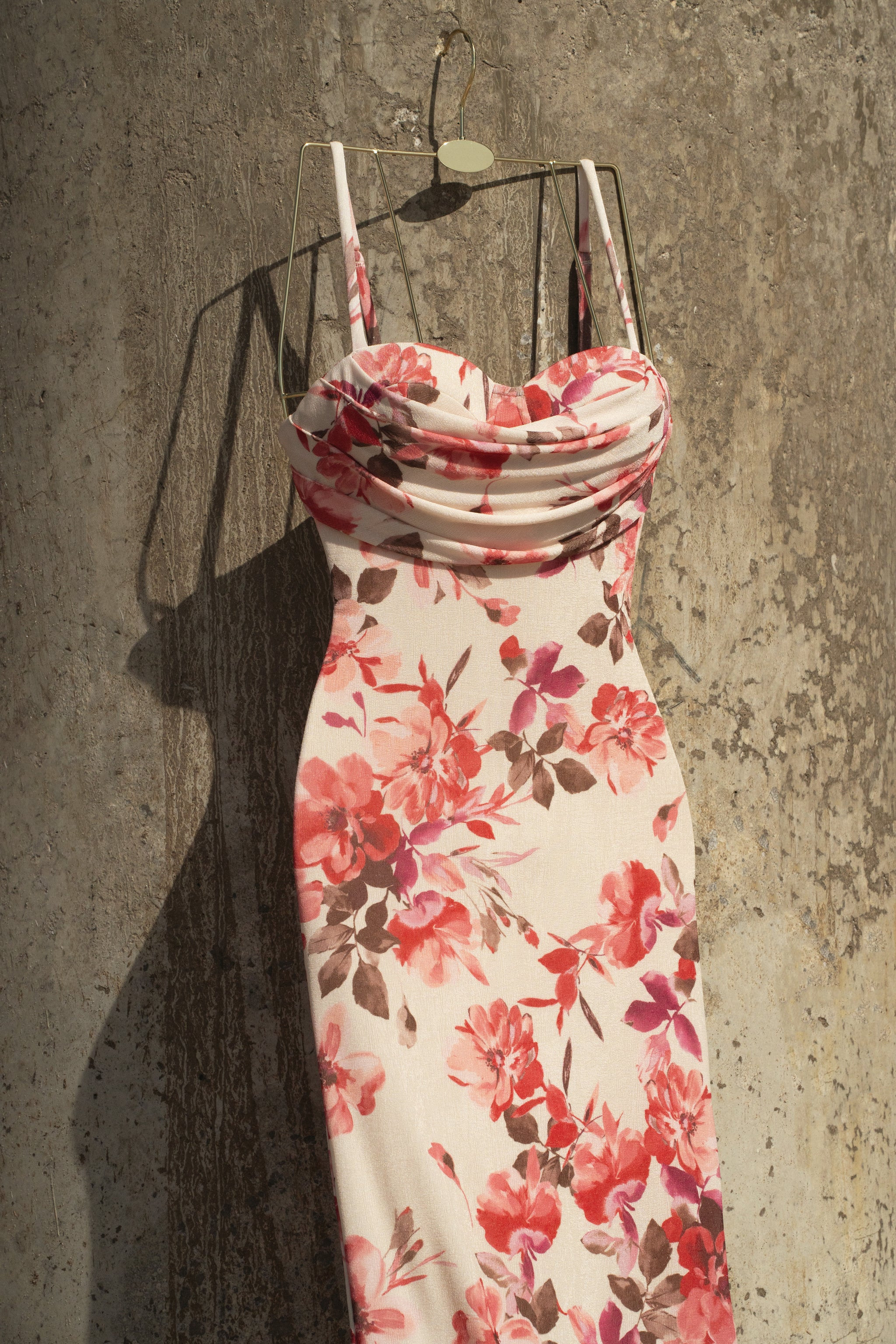 Ivory Floral Slinky Visions Of You Maxi Dress | JLUXLABEL