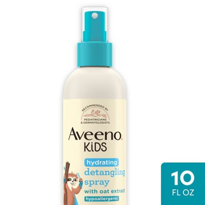 Aveeno Kids' Hydrating Detangling Spray with Oat Extract, Suitable for Skin & Scalp - Light Fragrance - 10 fl oz: Hypoallergenic, Paraben-Free | Target