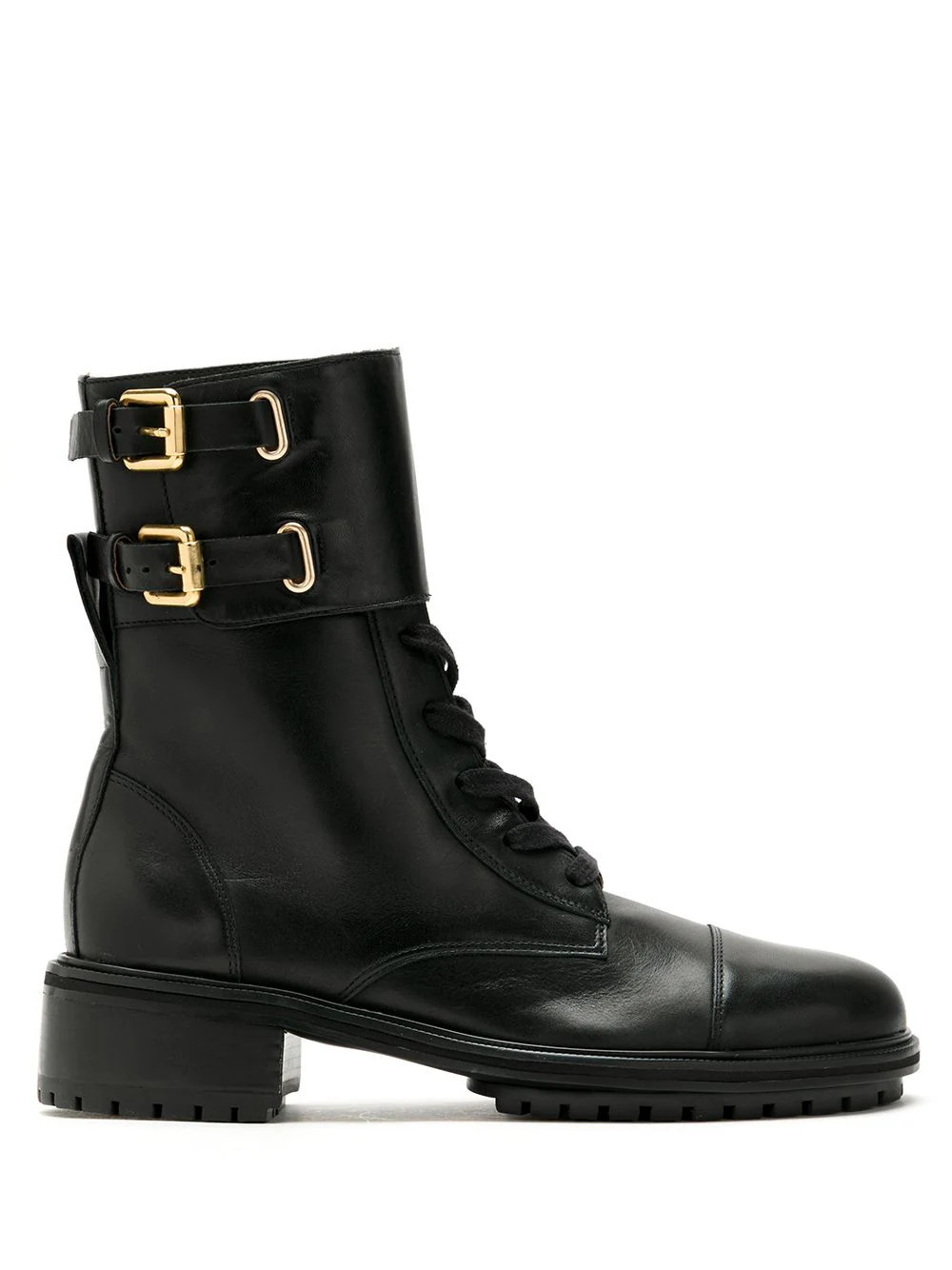 Sarah Chofakian Sarah leather combat boots - Black | Farfetch Global