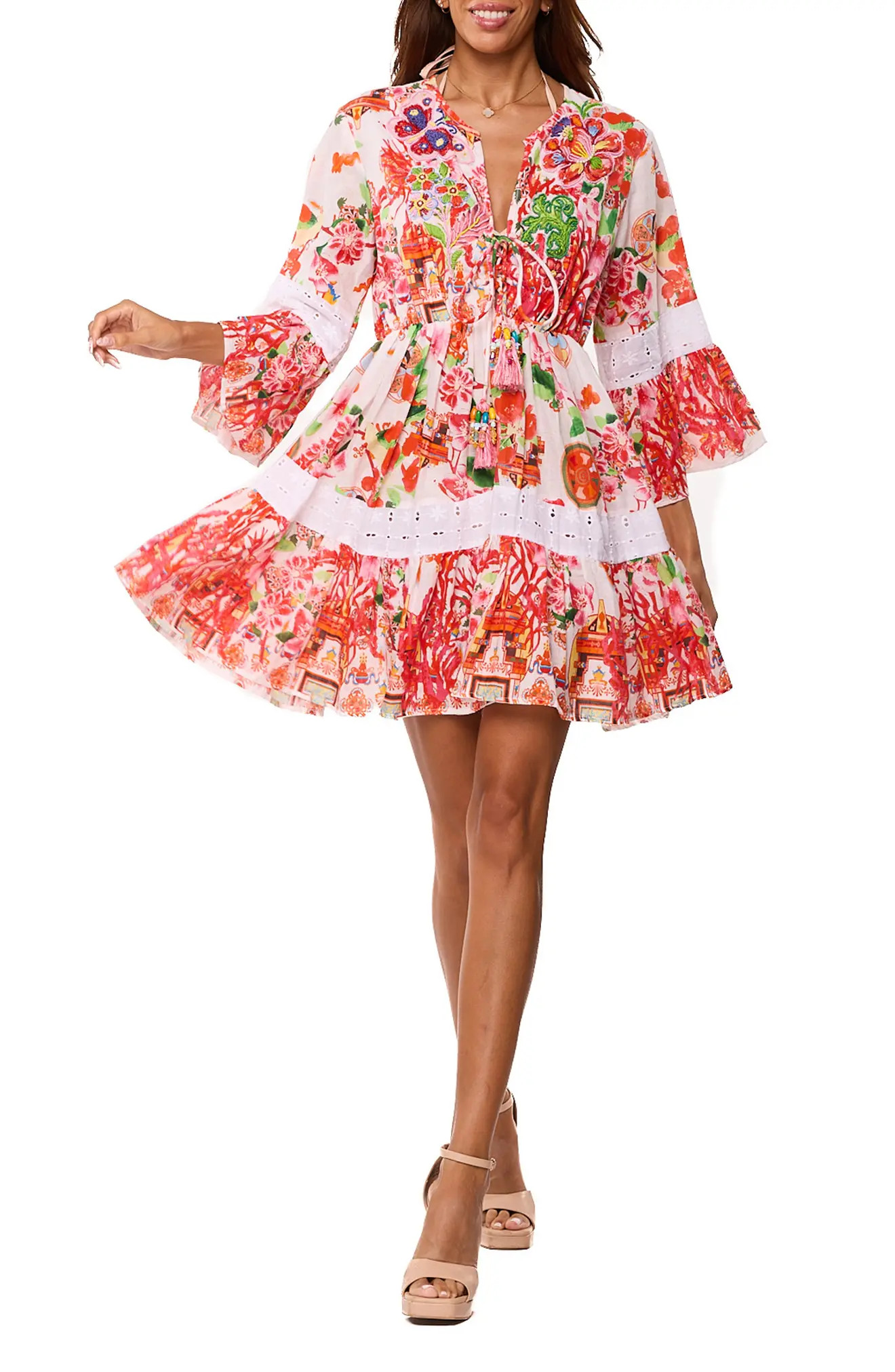 Floral Lace Tiered Minidress (Women) | Nordstromrack | Nordstrom Rack
